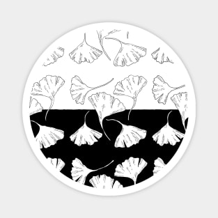 Yin Yang Ginkgo Seamless Pattern Magnet